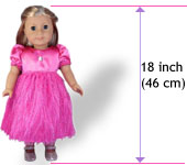 18 inch doll in pink dress from the American Girl Doll Clothes Patterns range