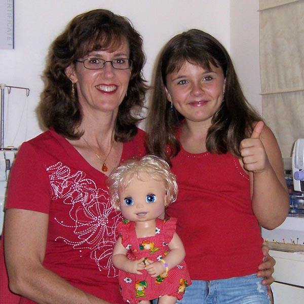 Alyssa and Rosanne with Baby Alive