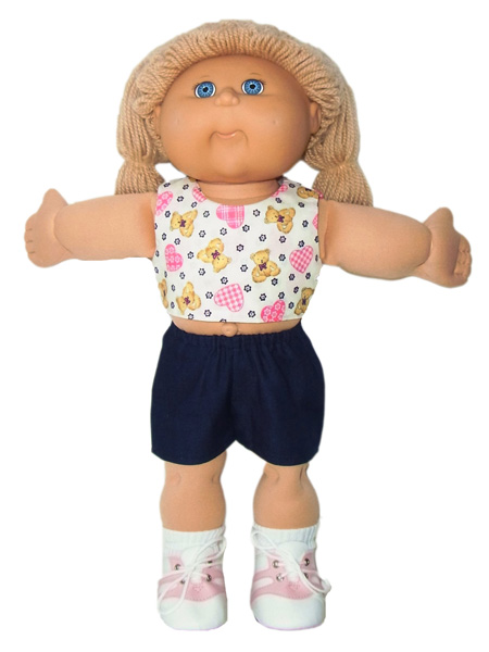 18.5 Inch Cabbage Patch Kids Crop Top & Sports Shorts Doll Clothes Pattern