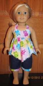 Crystal's American Girl Handkerchief Top and Capri Pants doll clothes patterns