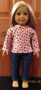 doll clothes patterns long sleeve t-shirt and jeans by Crystal