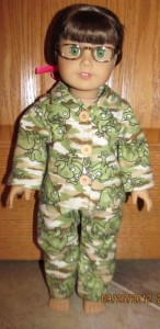Crystal frog camo flannel pjs doll clothes patterns