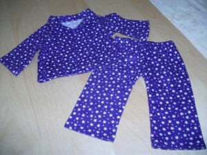 Winter Pjs doll clothes patterns by Lynne