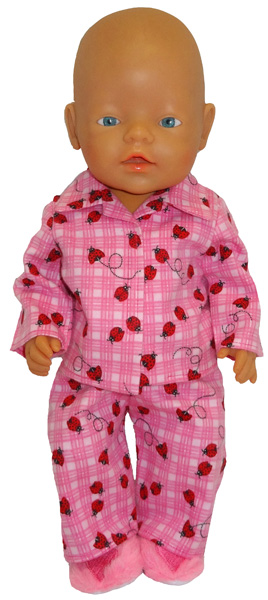 Baby Born pyjamas pink ladybug