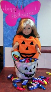 Pumpkin in candy jar