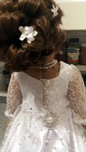 American Girl Doll Clothes Wedding Dress Sharon back view of button closure