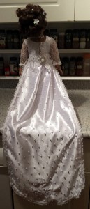 American Girl Doll Clothes Wedding Dress Sharon back view of train