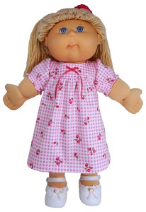 Cabbage Patch Kids winter nightie short sleeve doll clothes pattern