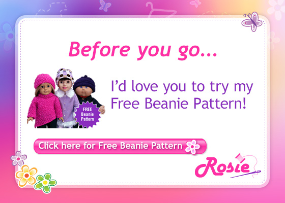 Rosies Dolls Clothes Patterns Pop Up Free Beanie
