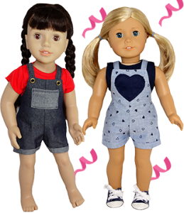 18 Inch American Girl Overall Patterns for March Madness