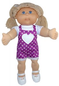 Cabbage Patch Short Overalls with cuff Doll Clothes Pattern