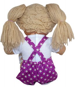 Cabbage Patch Short Overalls with cuff Doll Clothes Pattern back view