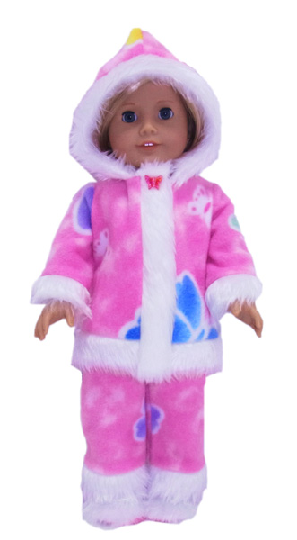 18 Inch American Girl doll clothes pattern funky fur pink butterflies