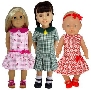 American Girl doll clothes pattern Drop Waist Dress 5 Ways