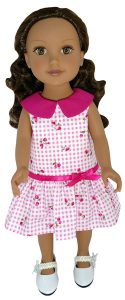 Journey Girl pattern drop waist dress with gathers and collar