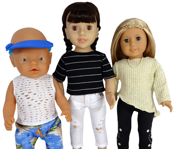 18 Inch Doll Clothes Pattern Trendy Transformable Top three options